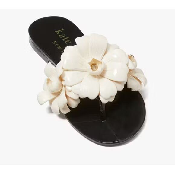 Kate Spade Women's Black / White Floral Sandals US Sz 9 - Picture 7 of 7